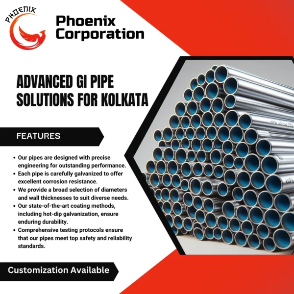 High-quality GI pipes with various diameters and wall thicknesses