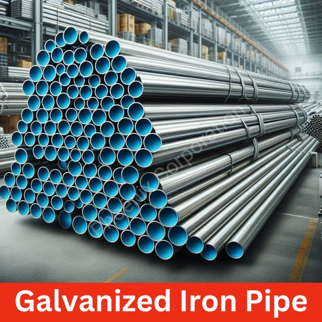 Galvanized Iron (GI) pipes displayed in Kolkata for construction and plumbing uses.